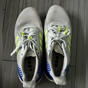 Adidas Mens Ultra Boost White blue green Running Shoes Sneakers Size 7.5